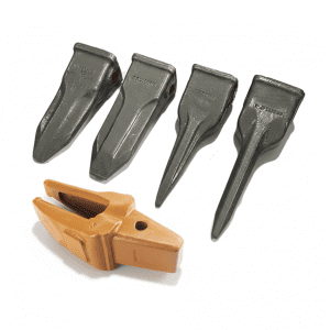 Fits CAT J550 E345 E349 E350 Excavator Bucket Teeth & Adapter System - Rock 9W8552RC / Ice 9W8552TL Penetrator Tips - Heavy Duty Alloy Steel