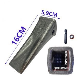 Fits XCMG XE55 XE60 XE75 XE80 Excavator Bucket Teeth and Adapters - Forged Alloy Steel DA Series High-Wear Tips